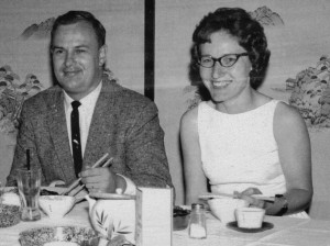 1968ca RayCharBushGardens Ray and Char Maas at a Japanese restaurant in Bush Gardens, circa 1968